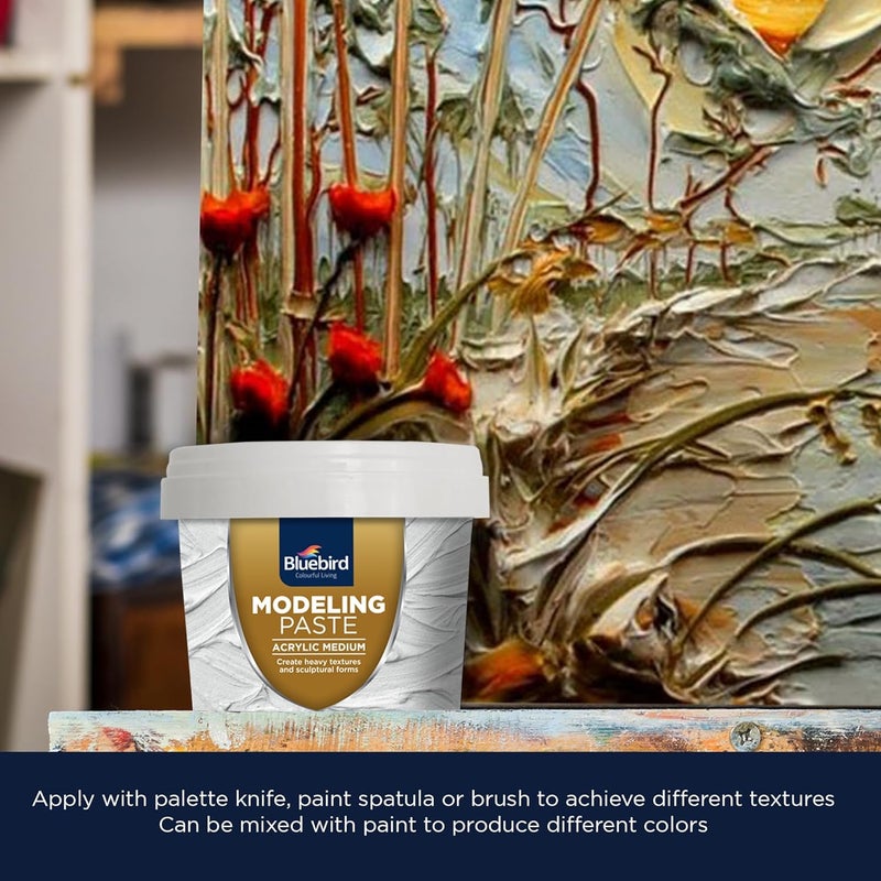 Bluebird  Thick Modeling Paste White 5.3 Oz / 150gm - High Density, Acrylic Medium for Texture, Thickness, and Dimension Additive - Image 3